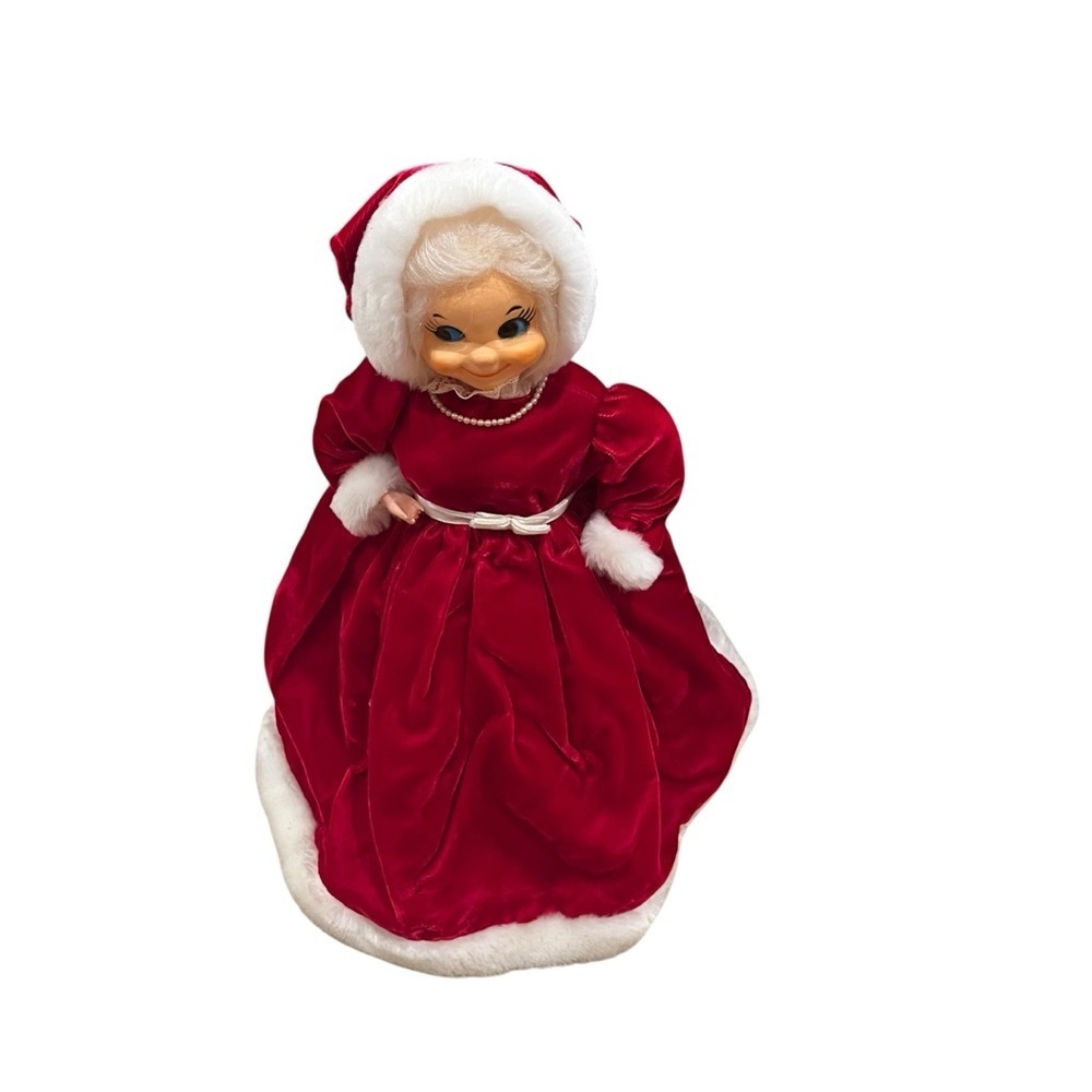 Vintage 15” Mrs. Claus doll figure decor retro